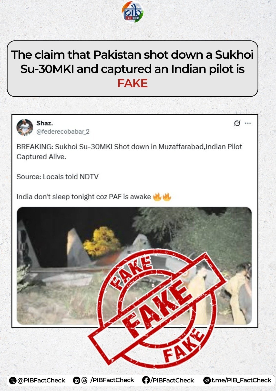 Sukhoi not downed, no attacks on Jammu base or Hazira port: India debunks Pakistani disinformation campaign