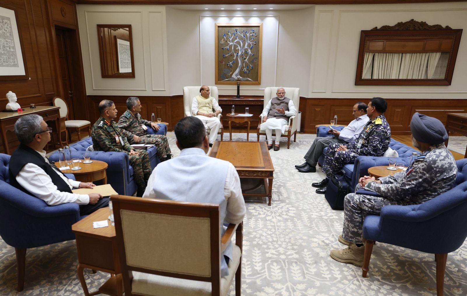 PM Modi chairs meeting with Rajnath Singh, NSA, CDS, service chiefs