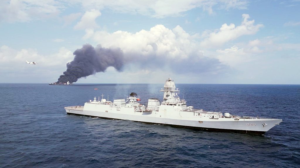 Indian Navy rescues 18 out of 22 crew members of the Singapore-flagged container ship MV Wan Hai 503