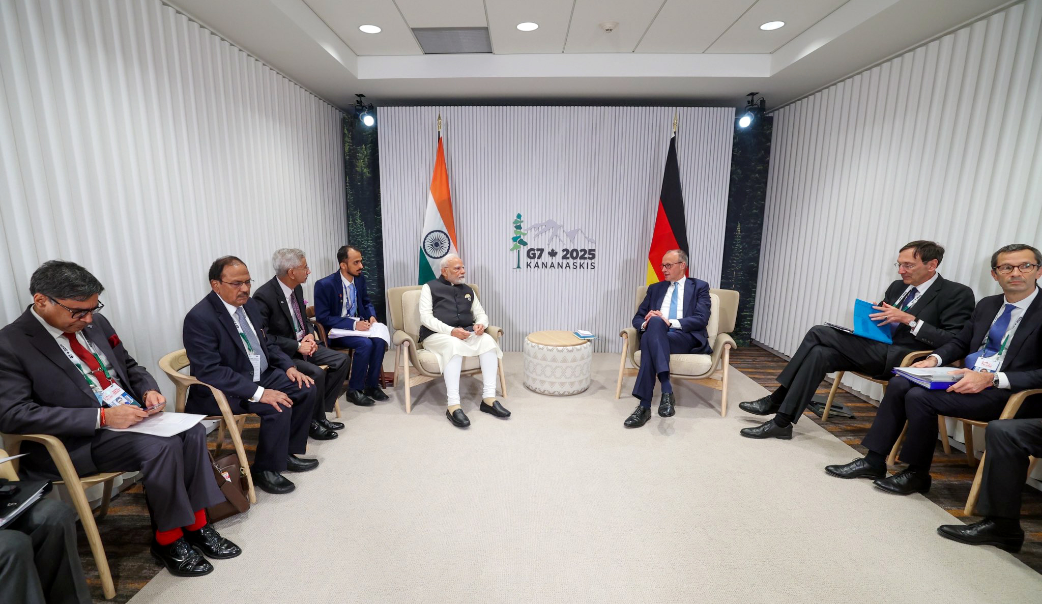 PM Modi meets German Chancellor Friedrich Merz on the sidelines of G7 Summit