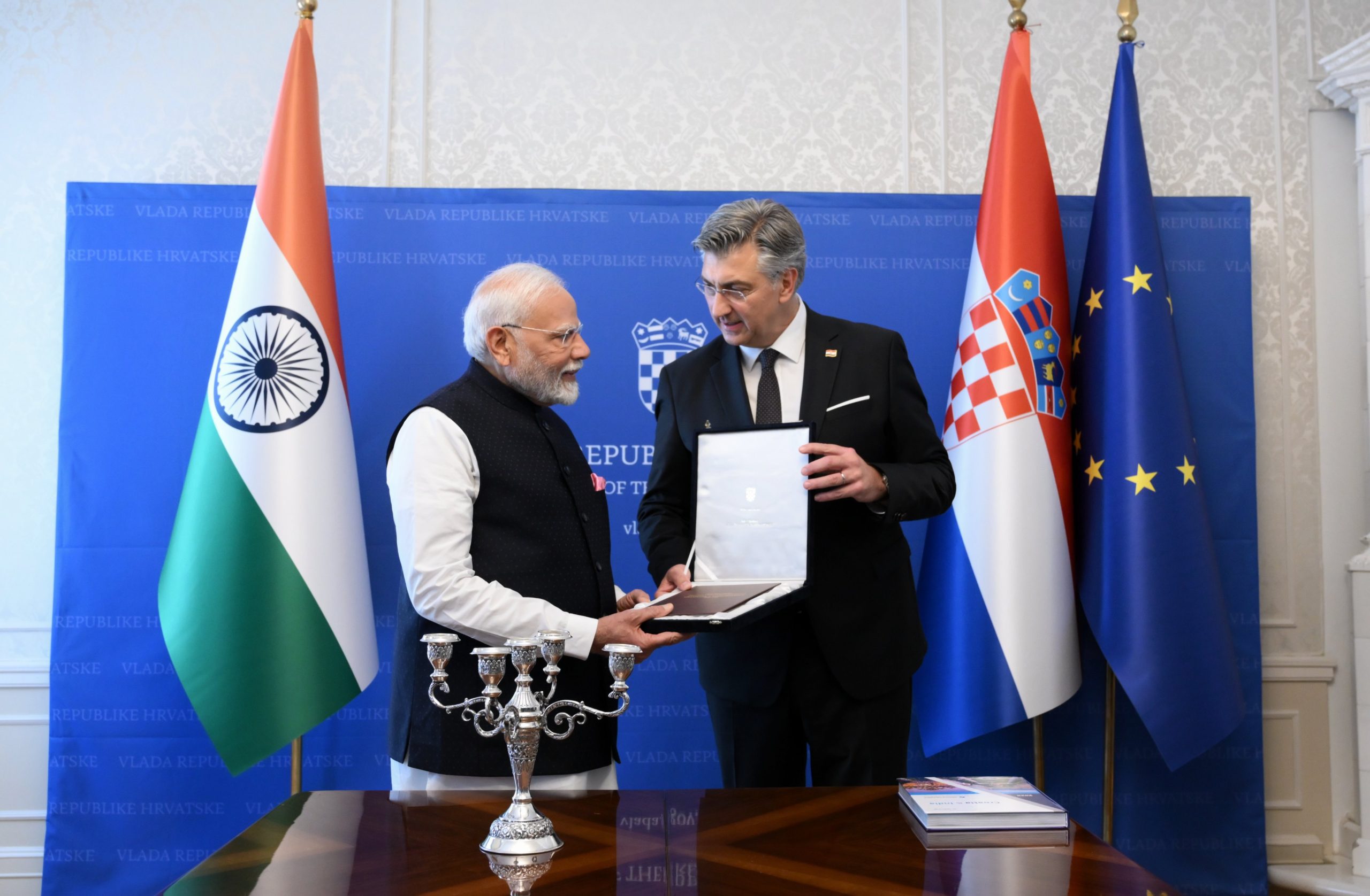 PM Modi receives special gift in Zagreb – Sanskrit grammar written by Croatian missionary in 1790