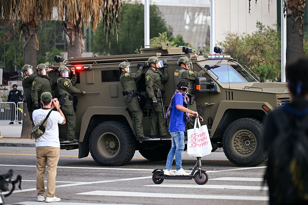 US deploys Marines to Los Angeles as police break up fourth day of protests