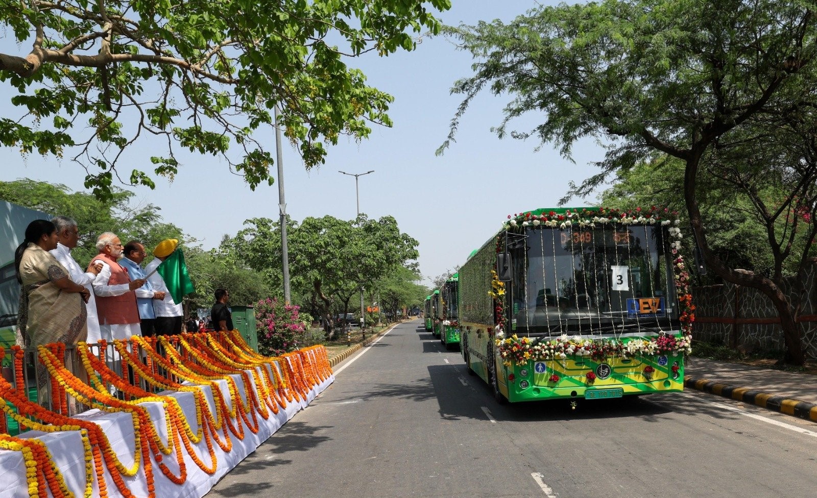 Prime Minister flags off electric buses in Delhi to promote clean and green urban mobility