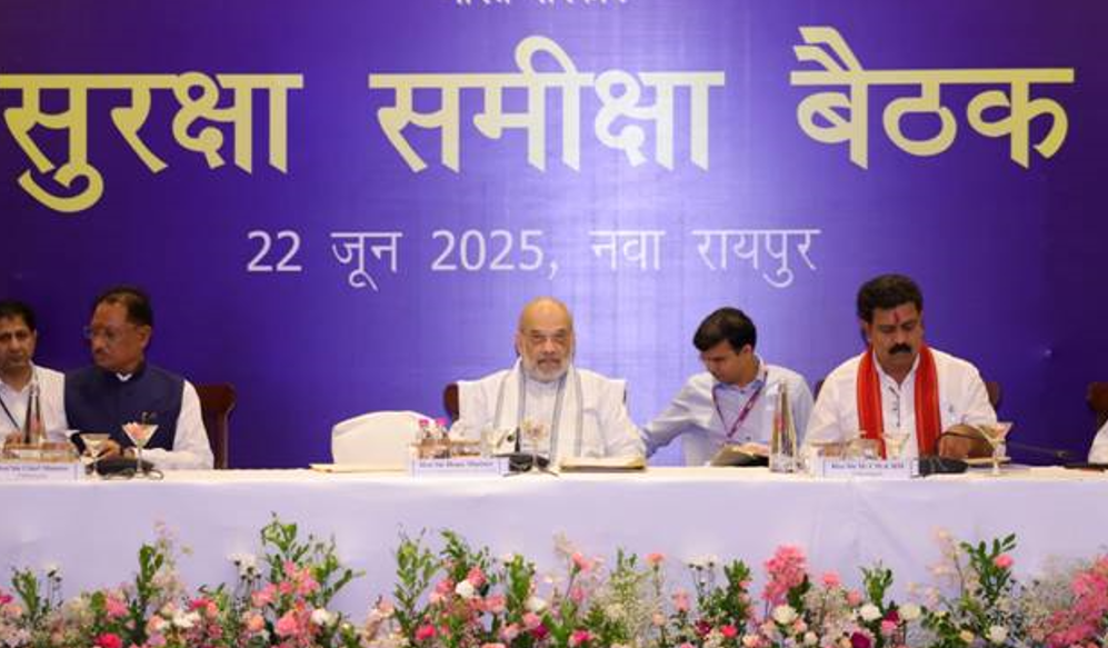Amit Shah chairs key anti-Naxal meetings in Chhattisgarh, lays foundation stone for forensic institutes