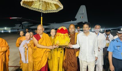 After month-long exposition in Vietnam, holy Buddha relics return to India
