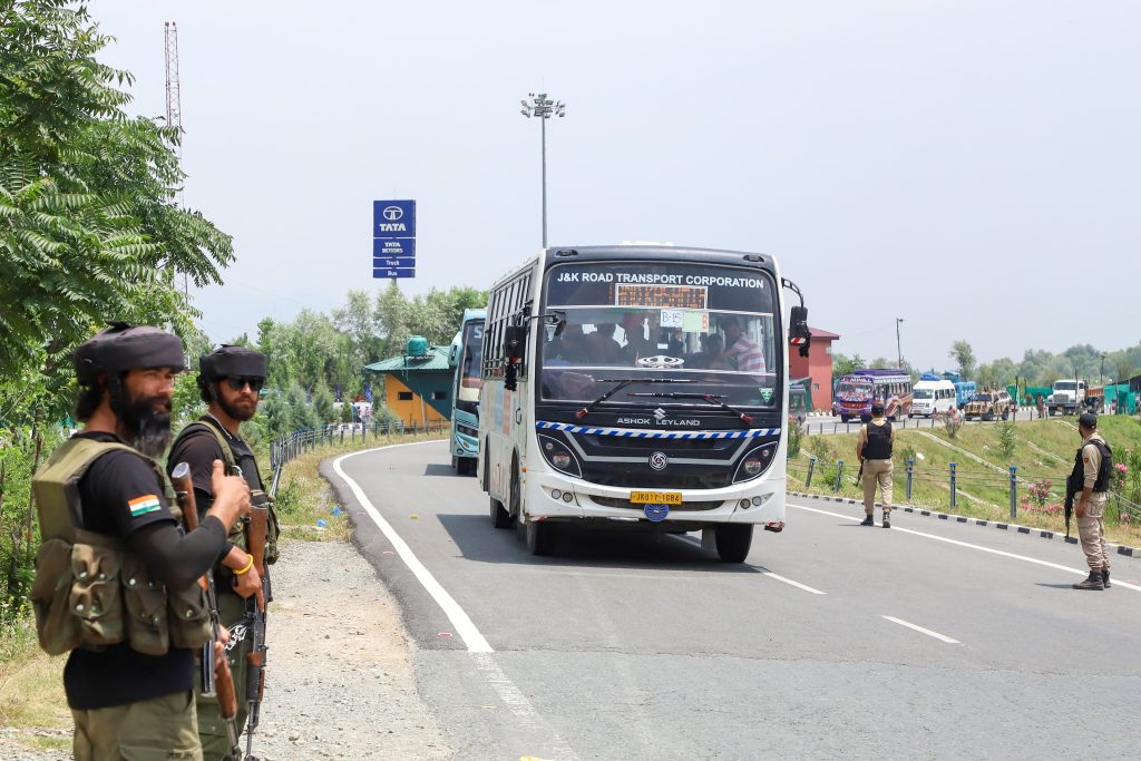 Srinagar:  Amarnath Yatra pilgrims arrives at Pantha Chowk bypass