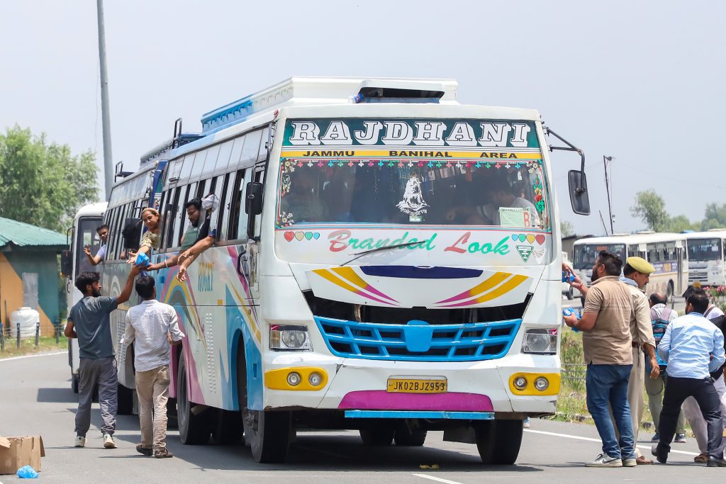 Srinagar:  Amarnath Yatra pilgrims arrives at Pantha Chowk bypass