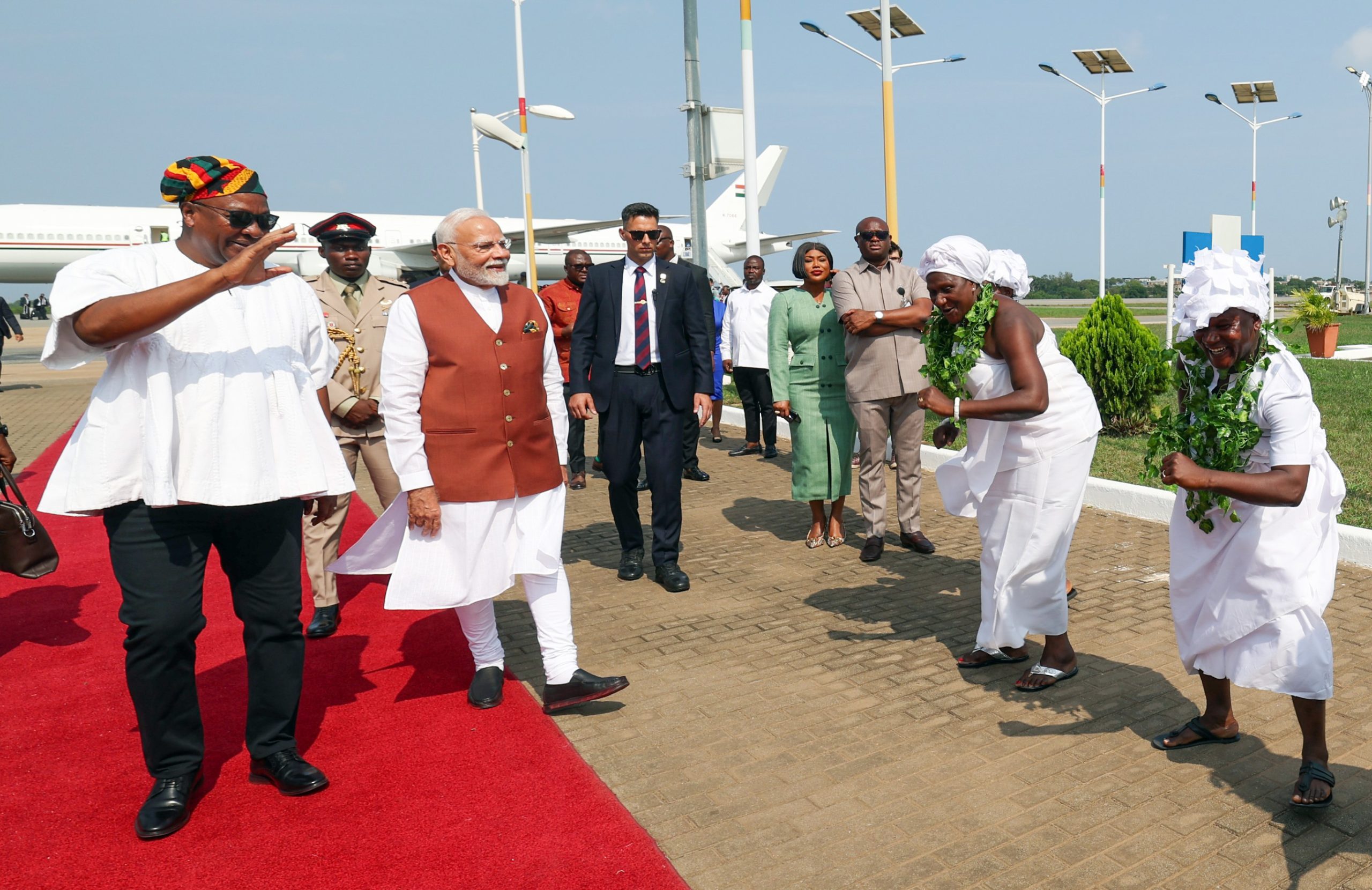 Prime Minister Narendra Modi arrives in Ghana on two-day state visit