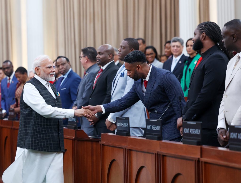 PM Modi addresses a Joint Assembly of the Parliament of Trinidad & Tobago