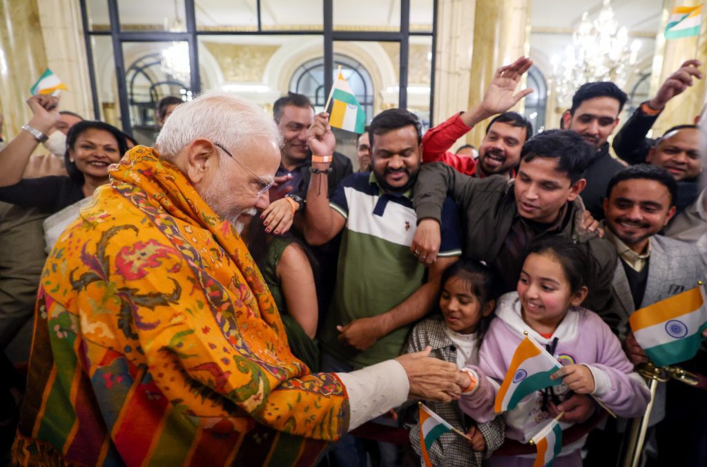 PM Modi receives a warm welcome from the Indian diaspora at a hotel, in Buenos Aires