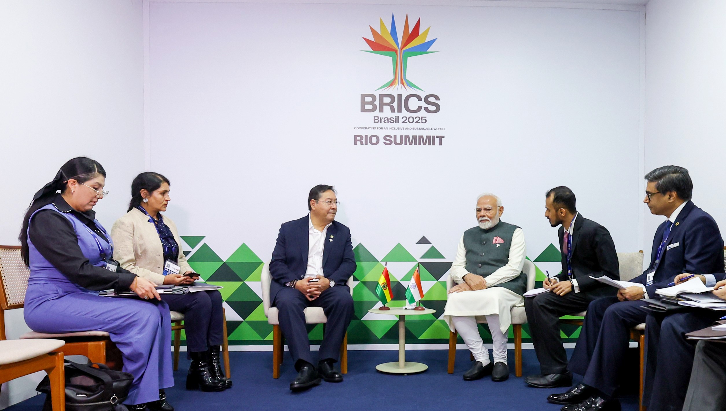 PM Modi meets Bolivian President Luis Arce Catacora on sidelines of BRICS Summit in Rio