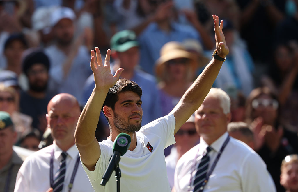 Alcaraz muscles past Fritz to reach Wimbledon final