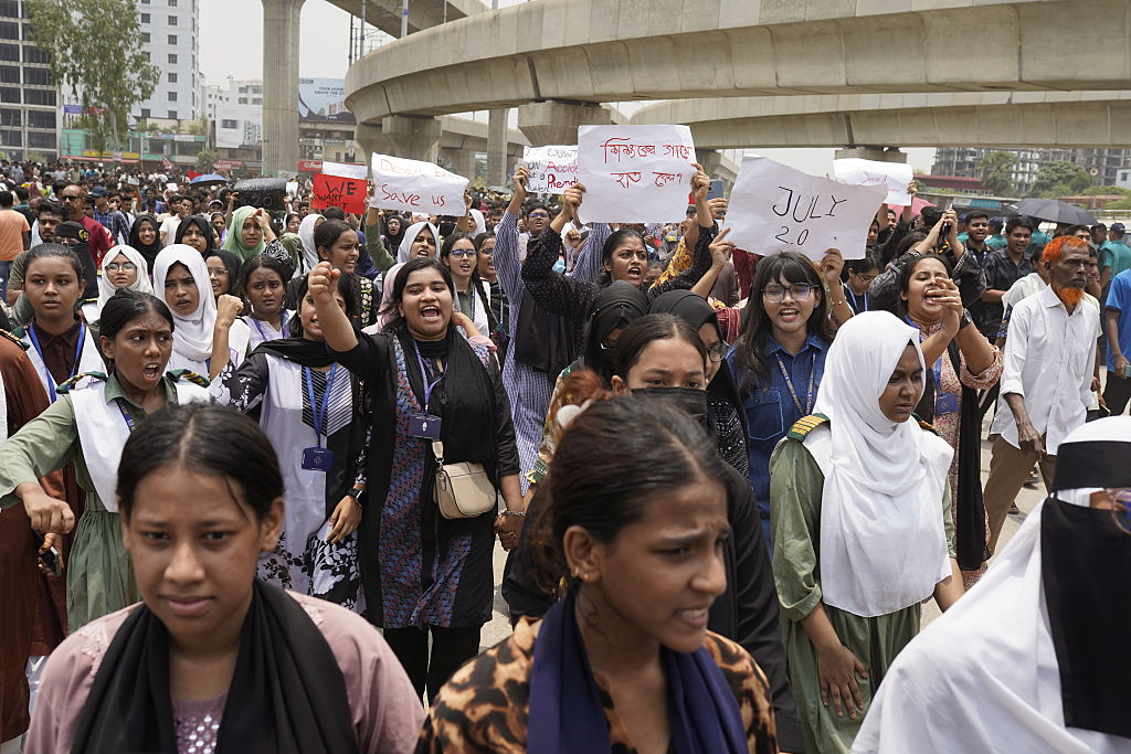 Students protest in Bangladesh after air force jet crash kills 31, mostly children