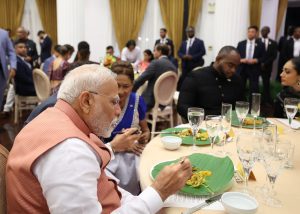 PM Modi attends traditional dinner hosted by Trinidad and Tobago Prime Minister