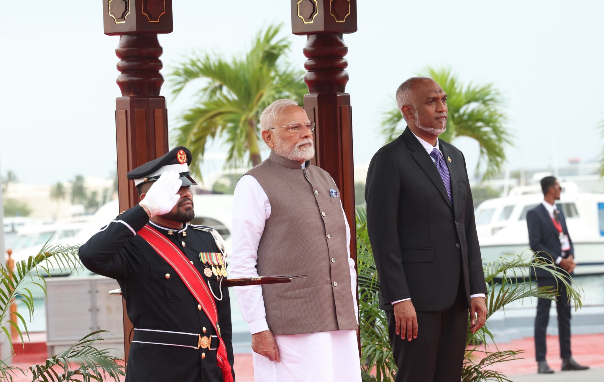 PM Modi begins Maldives visit with ceremonial welcome at Republic Square