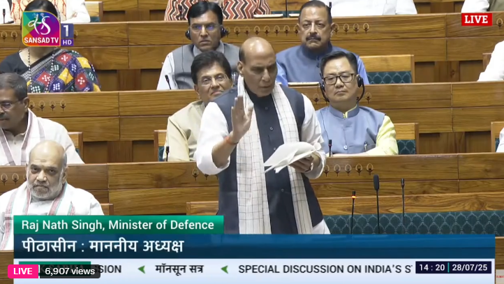 India’s defence systems completely foiled Pakistan attack: Rajnath Singh in Parliament