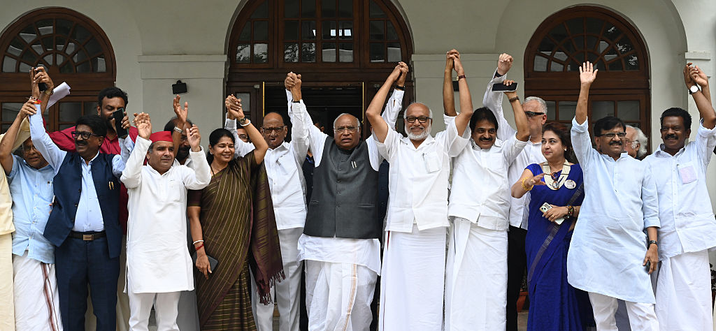 INDIA bloc VP candidate B Sudershan Reddy files nomination