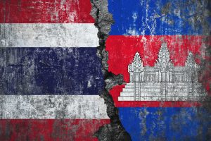 Thai police fire tear gas at Cambodian protesters at a disputed border village