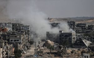 Israeli bombardment pushes more Palestinians out of homes in Gaza City