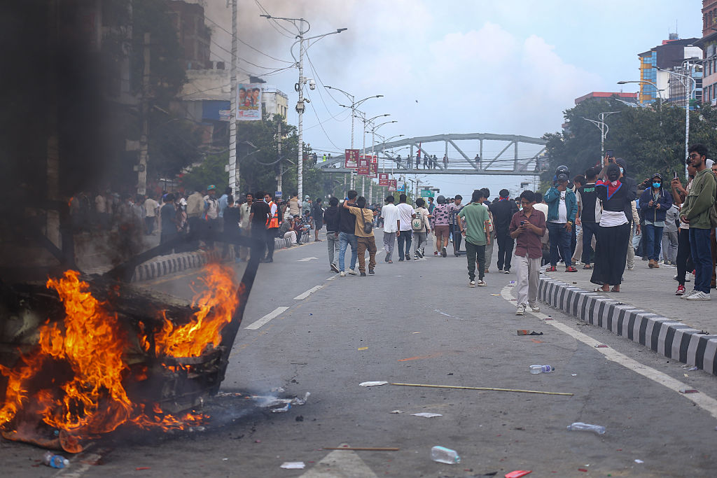 Thousands Of Youth Protestors Clash With Police Near The Federal Parliament Building In Kathmandu, Nepal