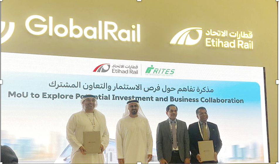 RITES Signs MoU with Etihad Rail to Expand Mobility Infrastructure Collaboration in UAE and Beyond