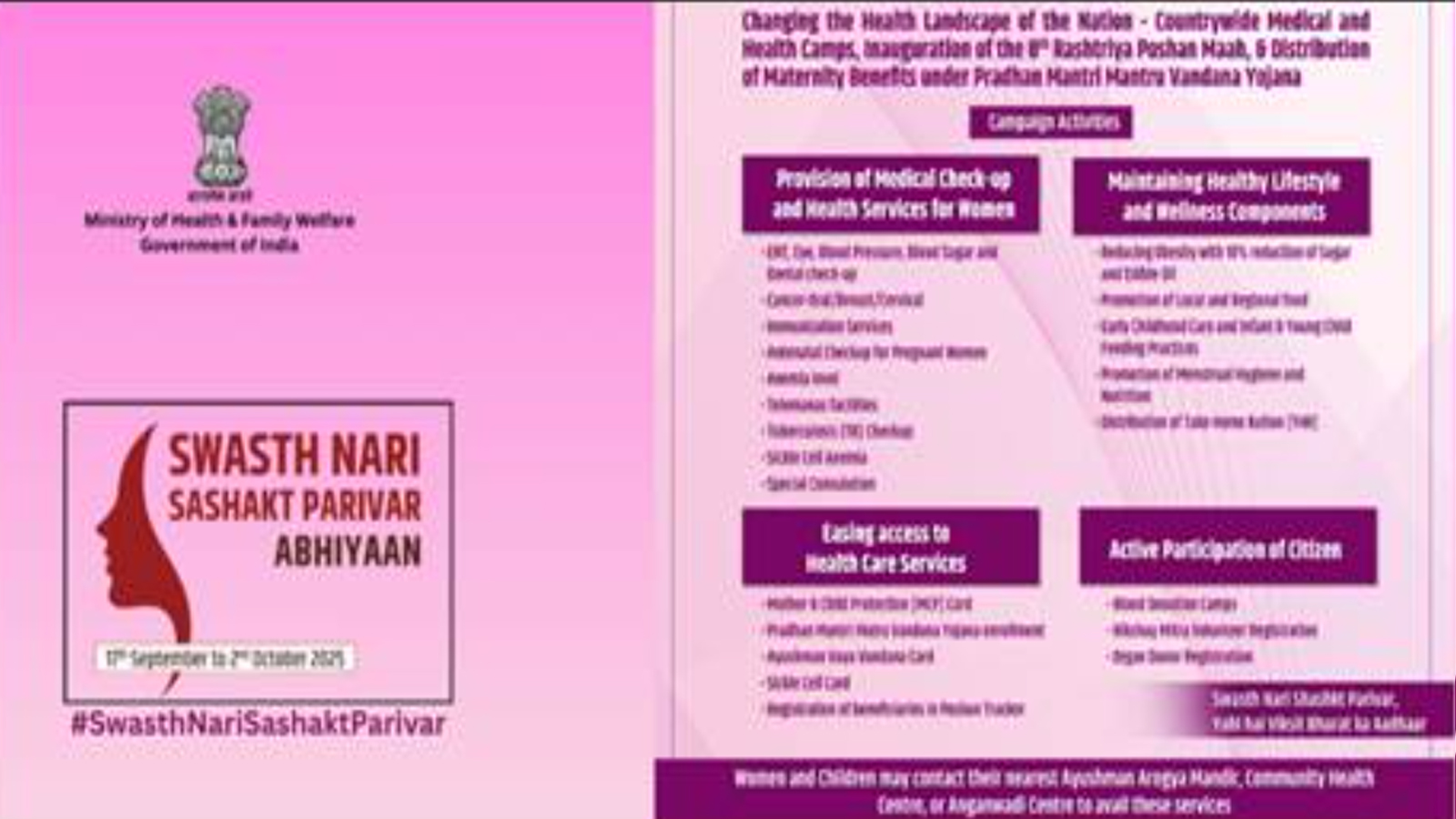 Swasth Nari, Sashakt Parivar Abhiyan: Preventive Care & Nutrition for Empowered Families
