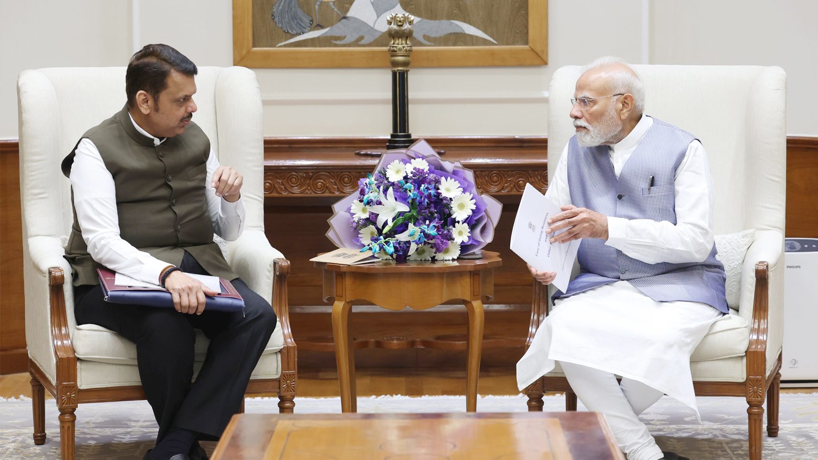 Maharashtra CM Devendra Fadnavis meets PM Modi