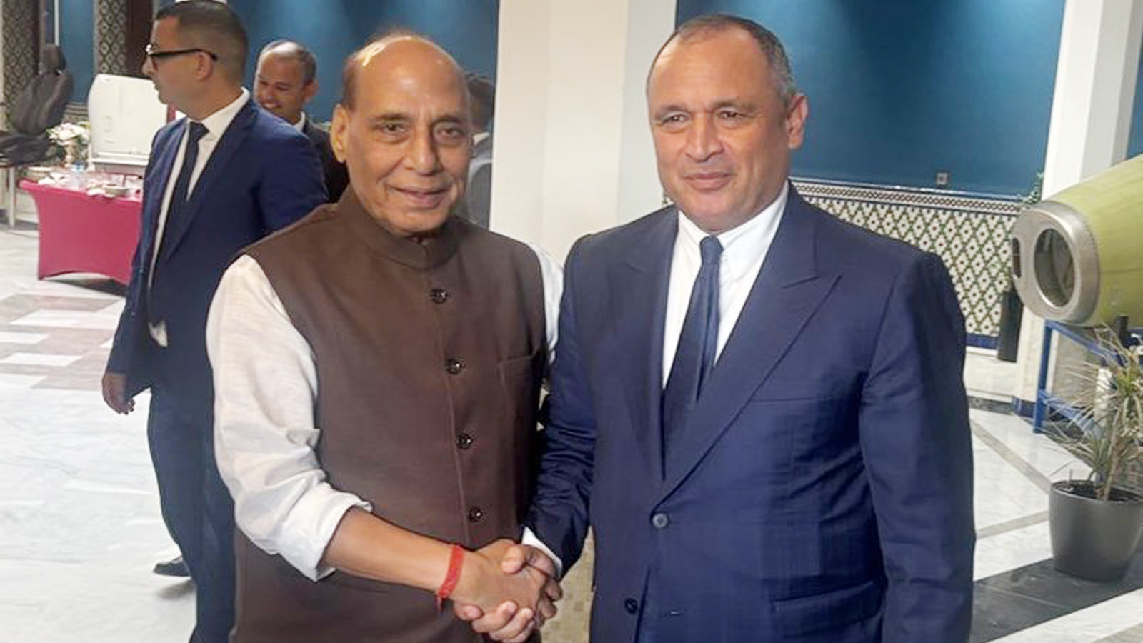 Rajnath Singh discusses defence sector ties with Morocco Minister