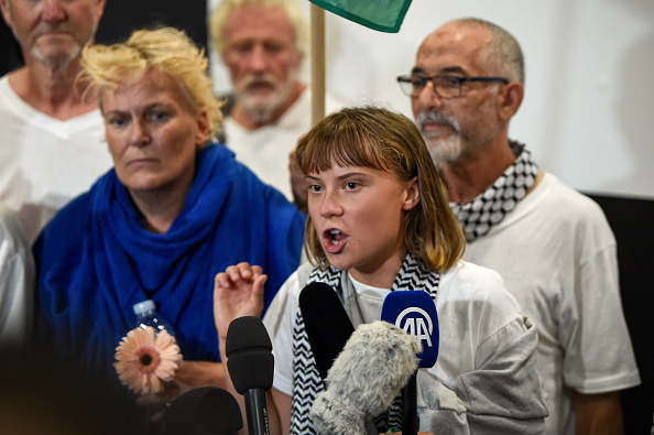Thunberg greeted by cheering crowd in Athens after Israel expels flotilla activists