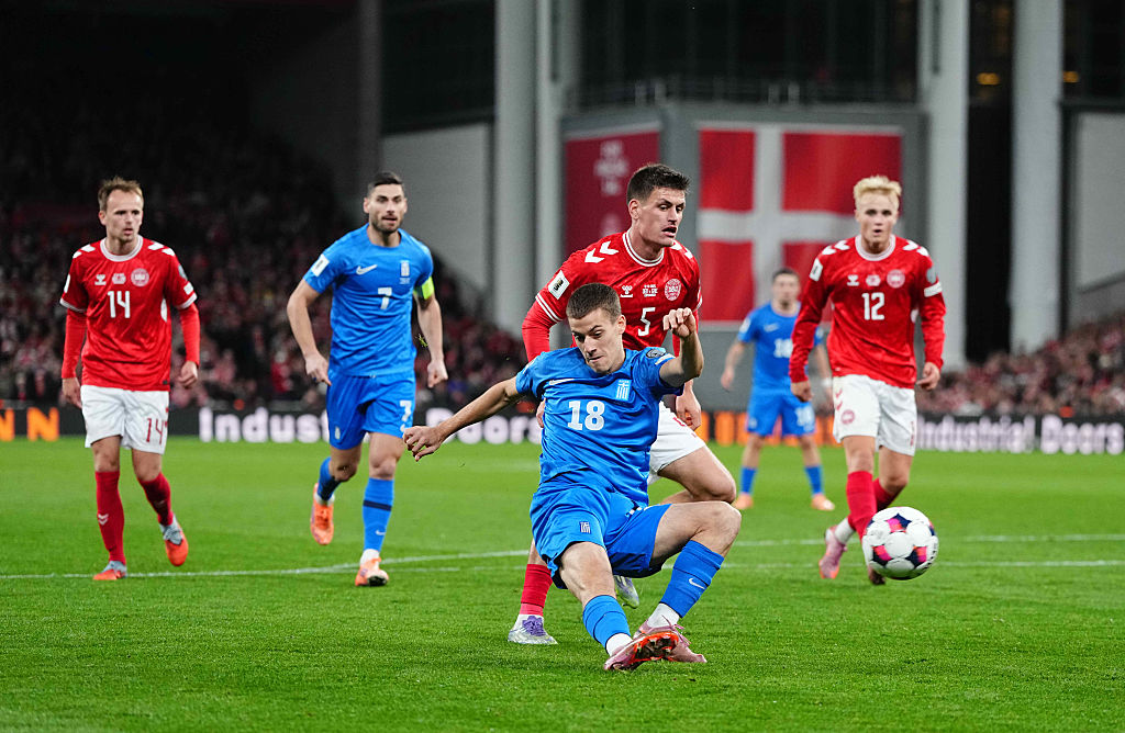 Denmark stay top with 3-1 World Cup qualifying win over Greece