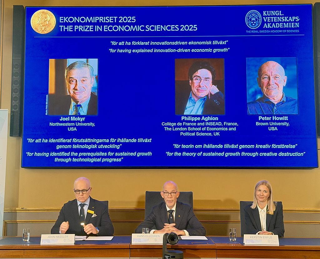 Trio win 2025 Nobel economics prize for work on innovation and ‘creative destruction’