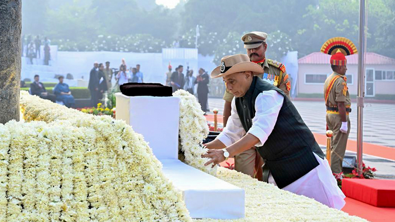 Police Commemoration Day: Rajnath Singh pays tribute at National Police Memorial