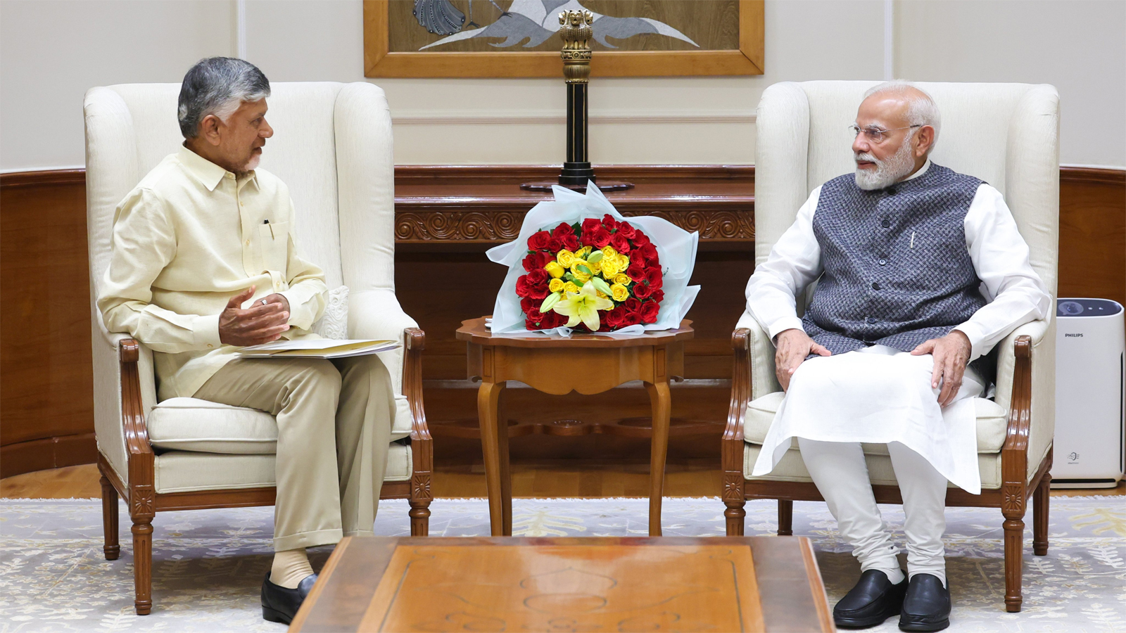 Chandrababu Naidu meets PM Modi; invites him to GST event and CII Partnership Summit