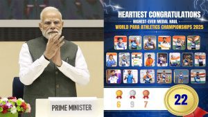 PM Modi hails Indian contingent's record medal haul at World Para-Athletics Championships