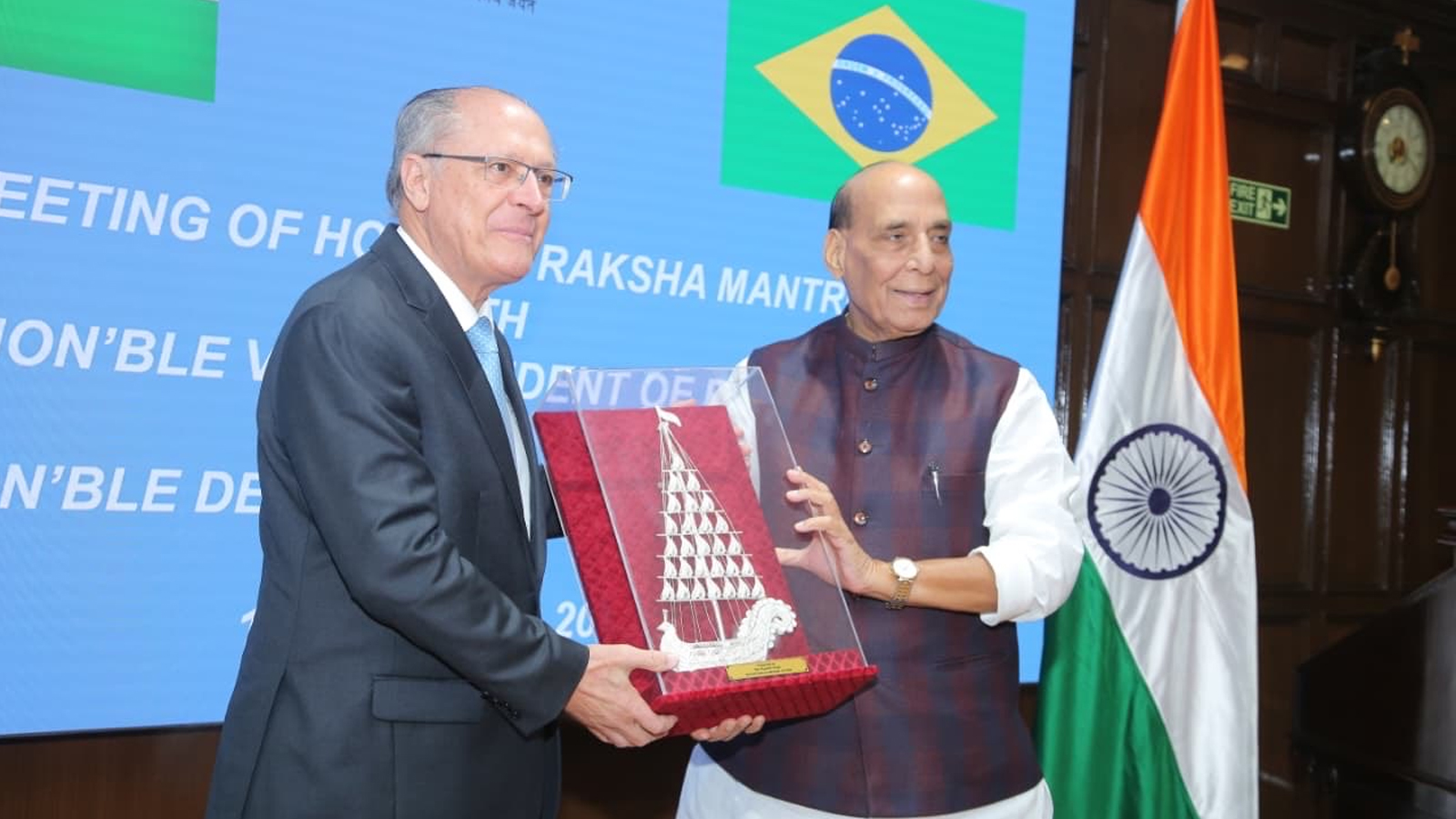 Rajnath Singh holds talks with Brazilian Vice President, Defence Minister
