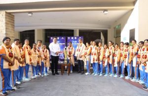 Karnataka BJP president BY Vijayendra felicitates Team India for winning T20 Blind Women's World Cup 2025