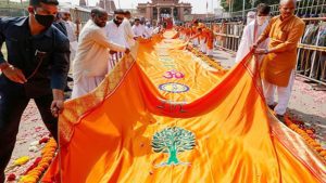 Ayodhya: Pictures of ‘Dharma Dhwaja’ emerge ahead of grand flag-hoisting ceremony by PM Modi