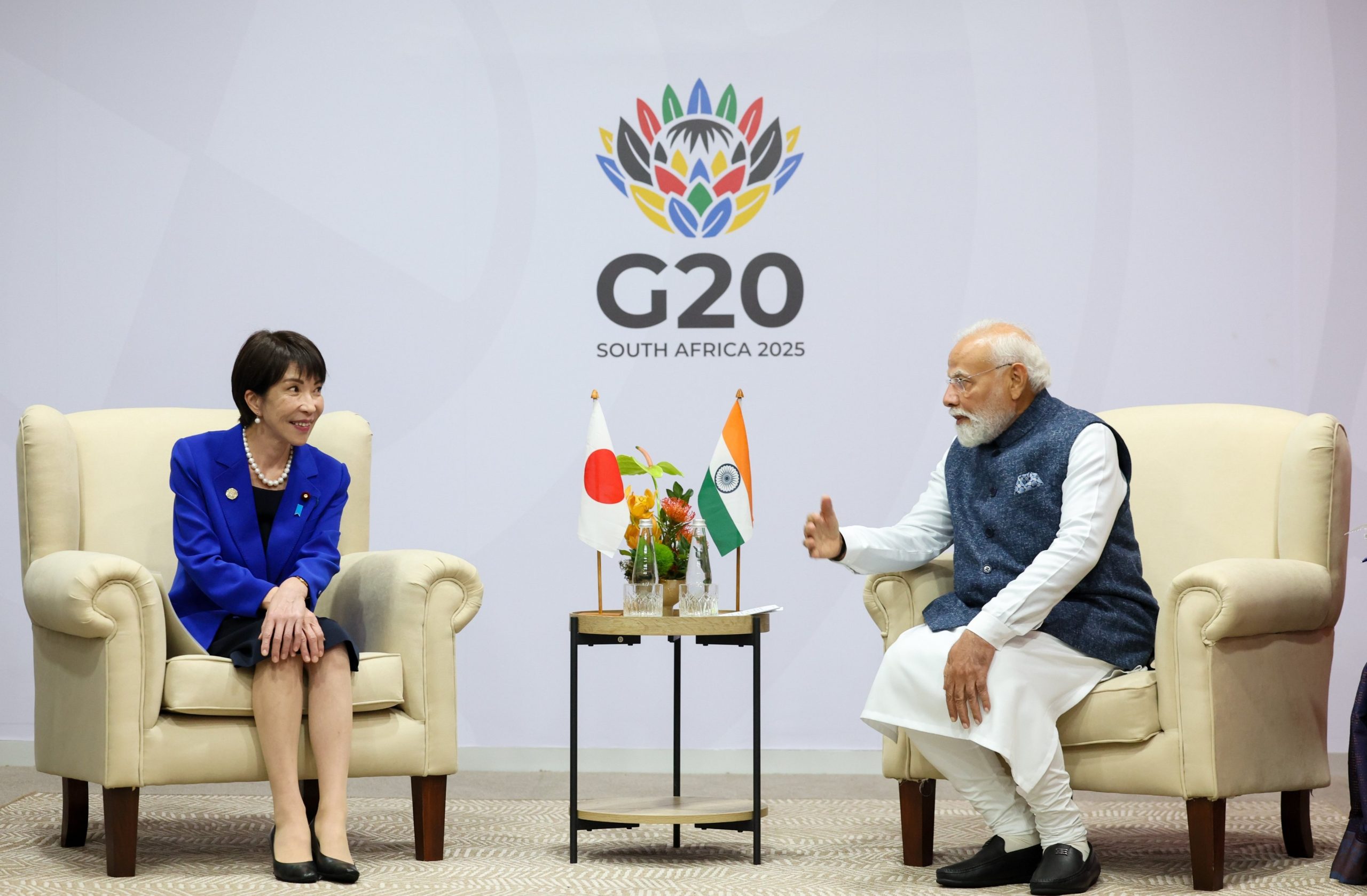 PM Modi meets Japanese PM Sanae Takaichi on sidelines of G20 Summit