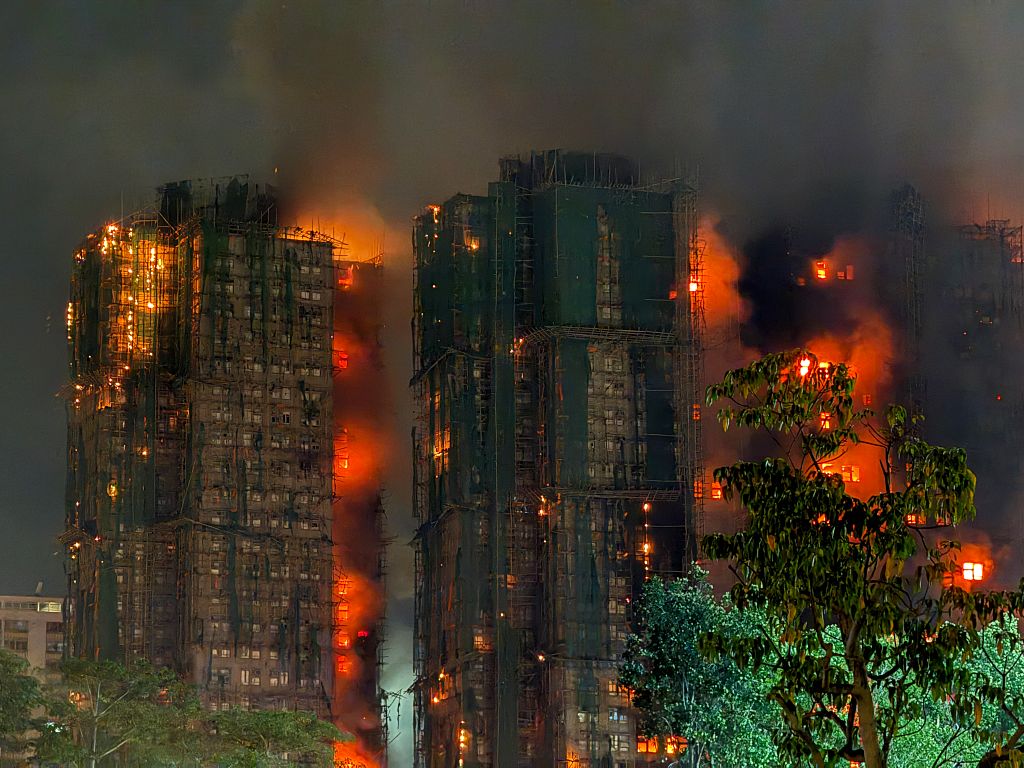 Massive Fire Engulfs Hong Kong High-rise Apartment Buildings