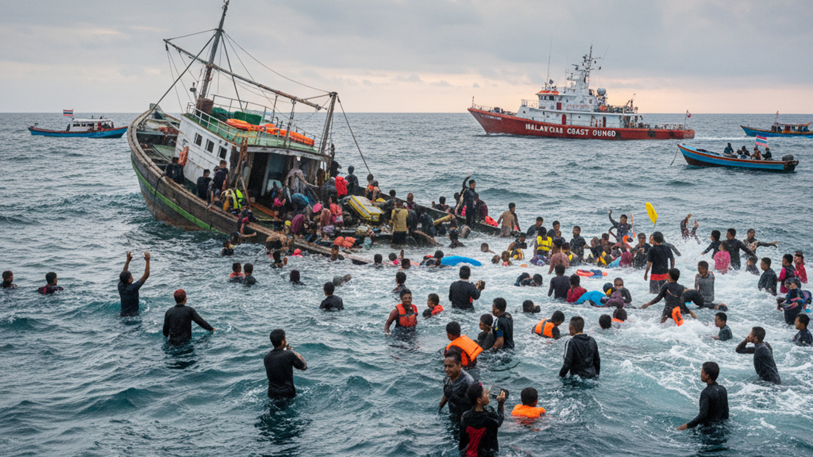 Migrant vessel sinks off Malaysia-Thailand border, hundreds missing