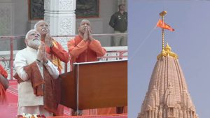 PM Modi hoists sacred 'Dharma Dhwaja' atop Ayodhya Ram Temple