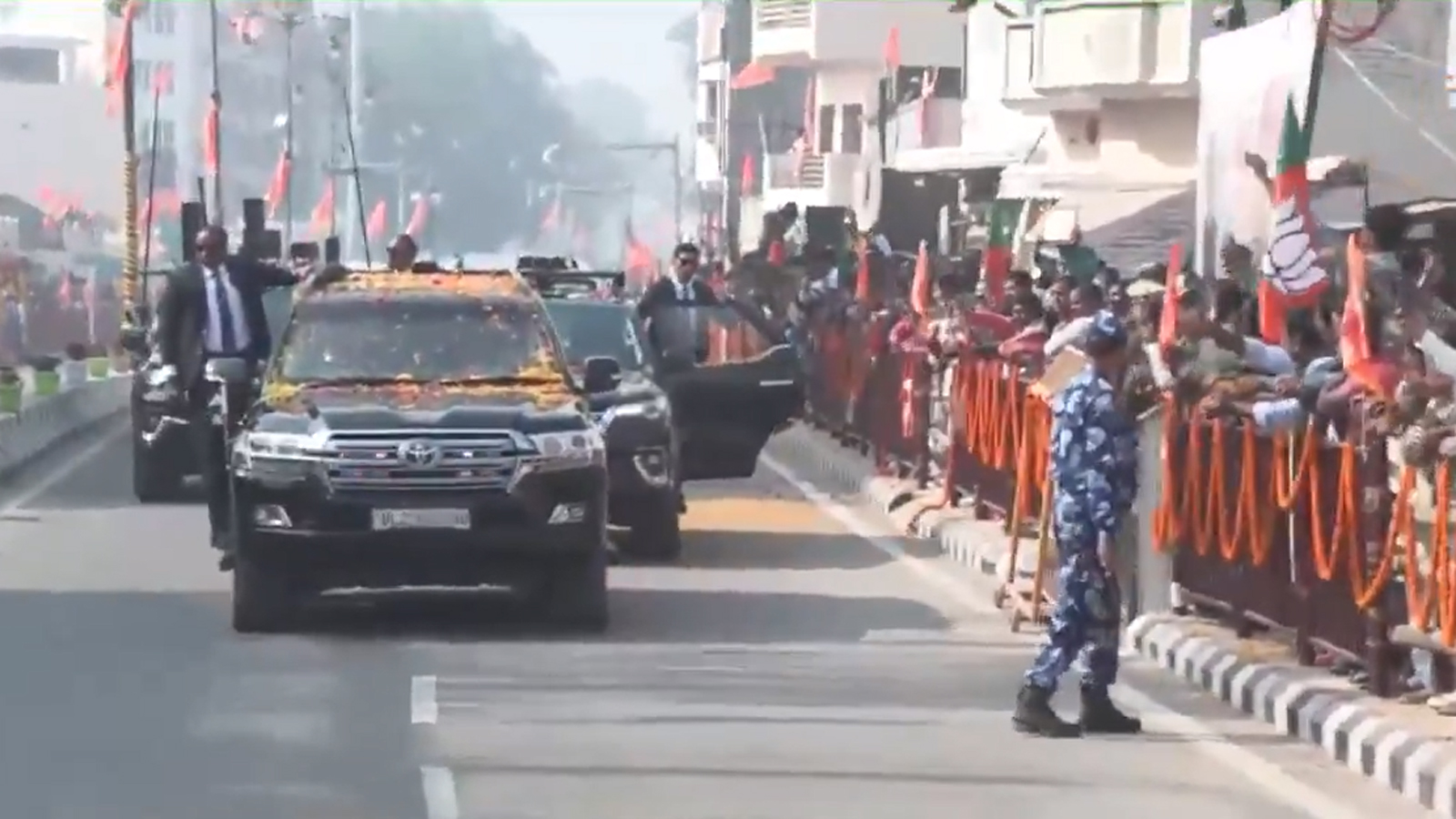 PM Modi holds roadshow ahead of flag-hoisting ceremony at Ayodhya Ram Temple