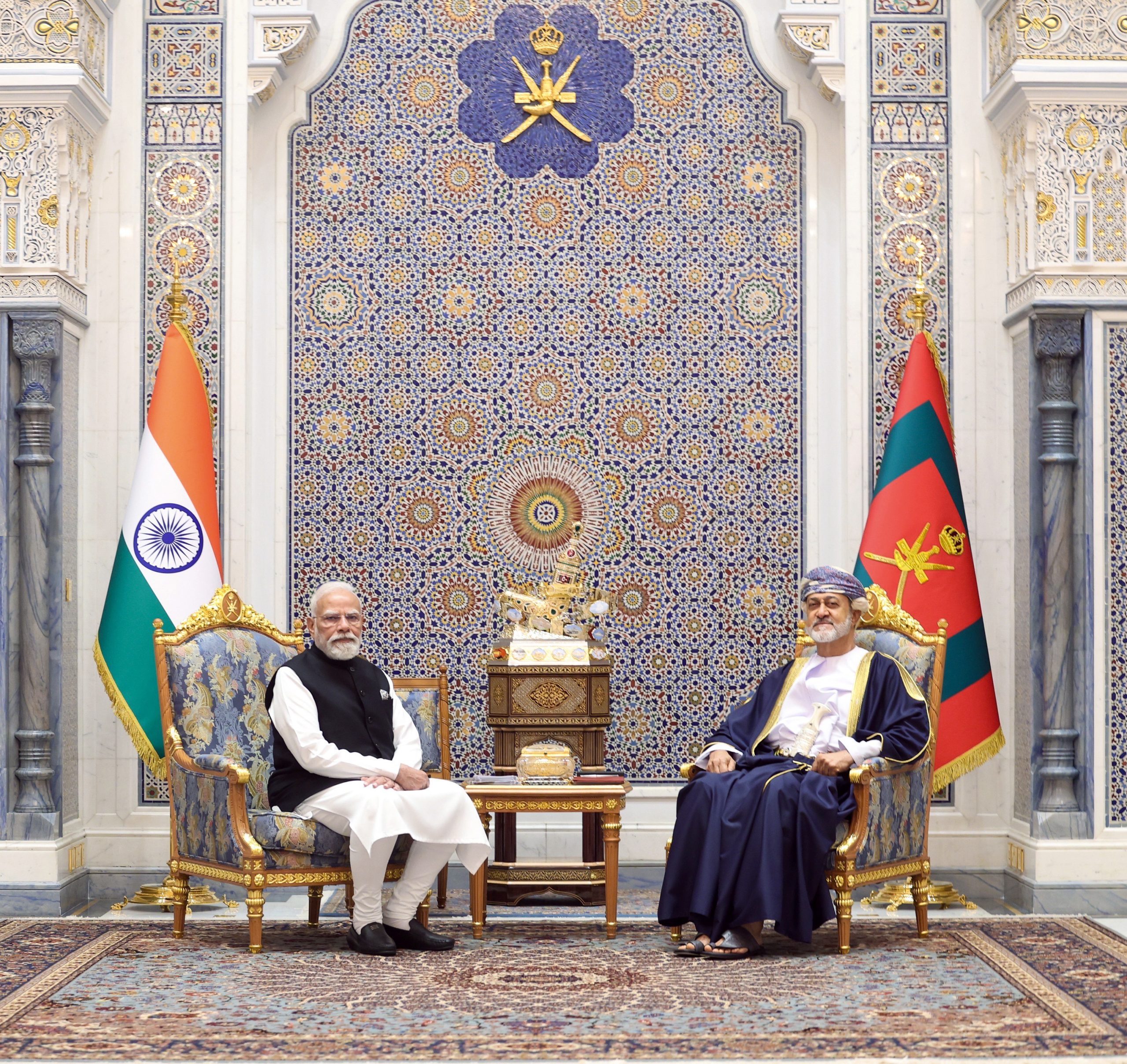 Eyeing robust cooperation across diverse sectors, PM Modi and Oman Sultan hold discussions in Muscat