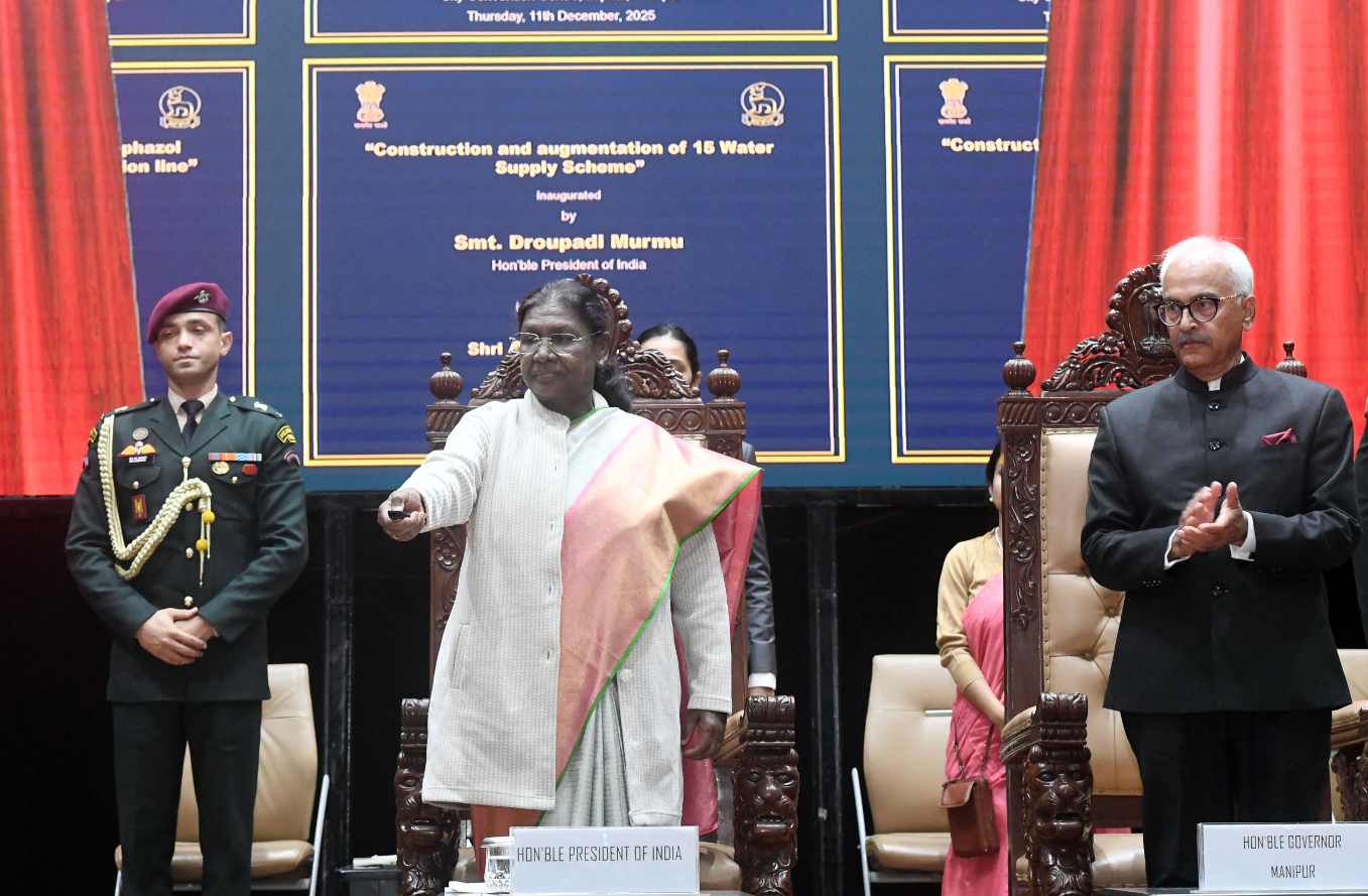 President Murmu attends civic reception in Imphal; launches multiple development projects