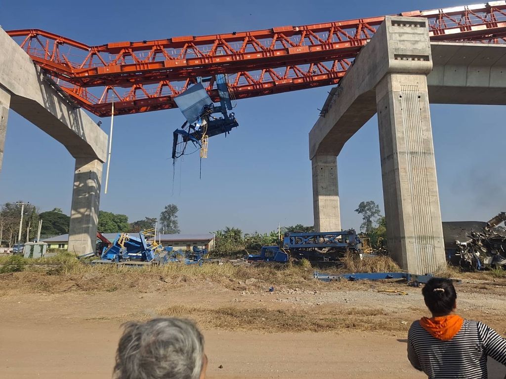 At least 19 killed after crane falls on train in Thailand, 80 injured