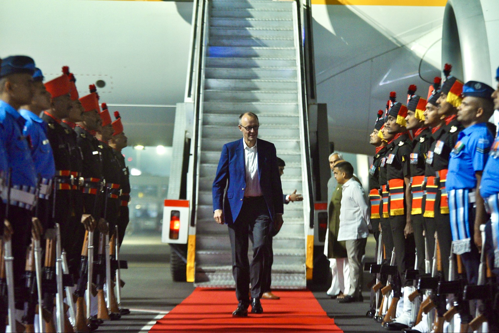 German Chancellor Merz arrives in India to hold talks with PM Modi