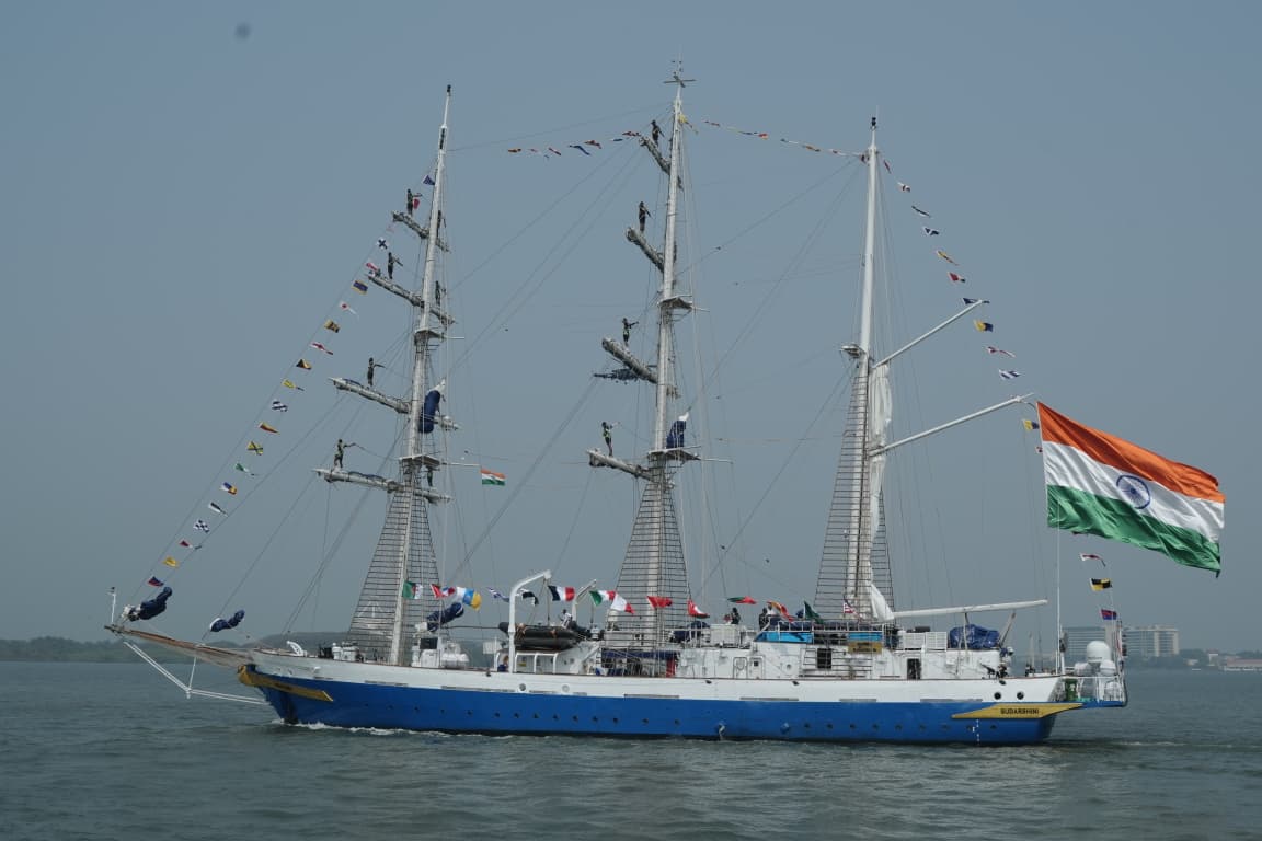 Indian Navy’s sail training ship INS Sudarshini sets sail on global expedition ‘Lokayan 26’