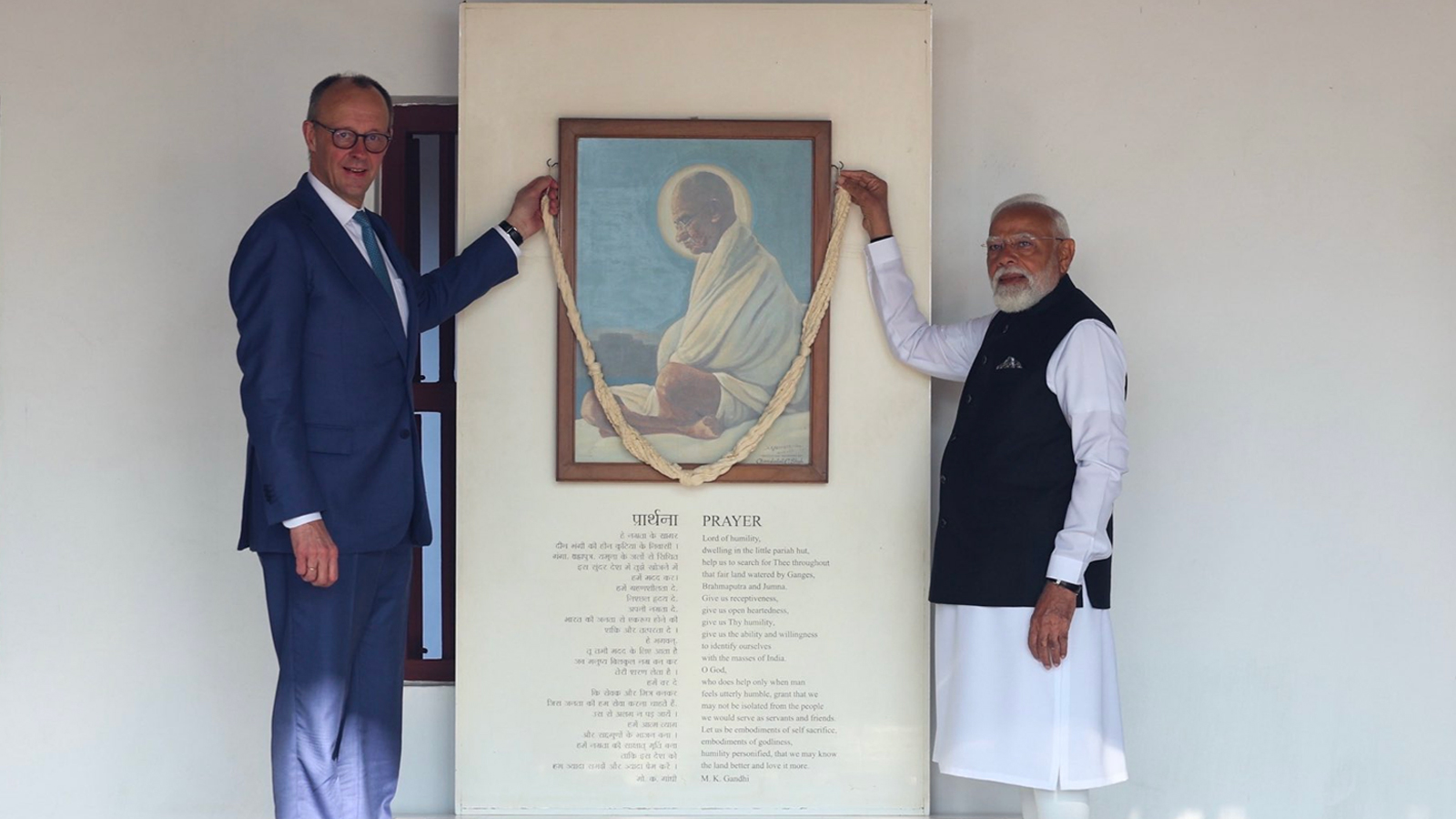 PM Modi welcomes German Chancellor Friedrich Merz to Sabarmati Ashram