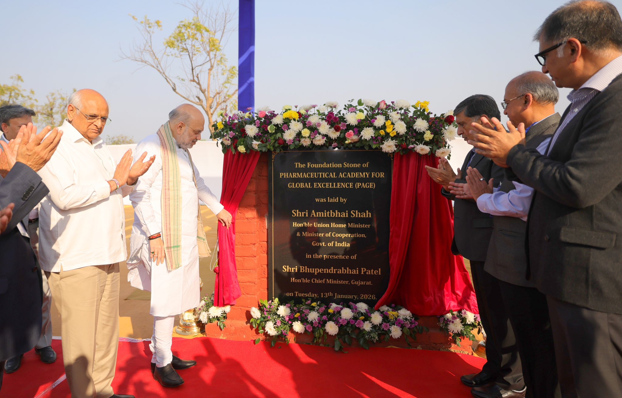 HM Shah unveils Rs 250-crore development push in Mansa, lays foundation for pharma academy in Ahmedabad