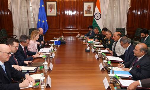 Rajnath Singh meets EU High Representative Kaja Kallas; calls for synergy between Indian & European defence industries